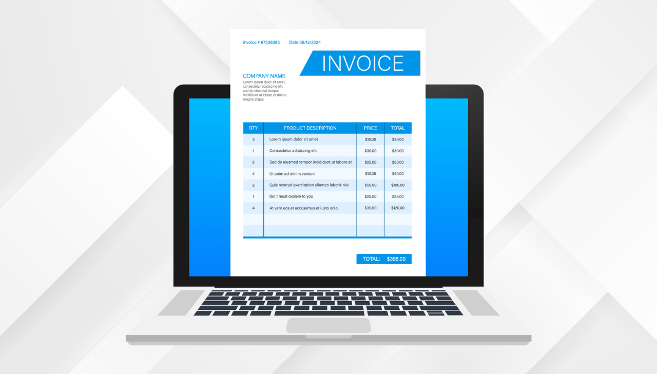 Illustration showcasing sample invoice template